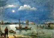 AVERCAMP, Hendrick Fishermen by Moonlight oil painting artist